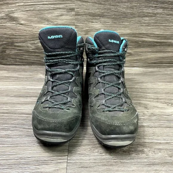 Lowa Levante GTX Qc Mid Black & Blue Hiking Boots Women's Shoes Size 7 - Picture 2 of 8